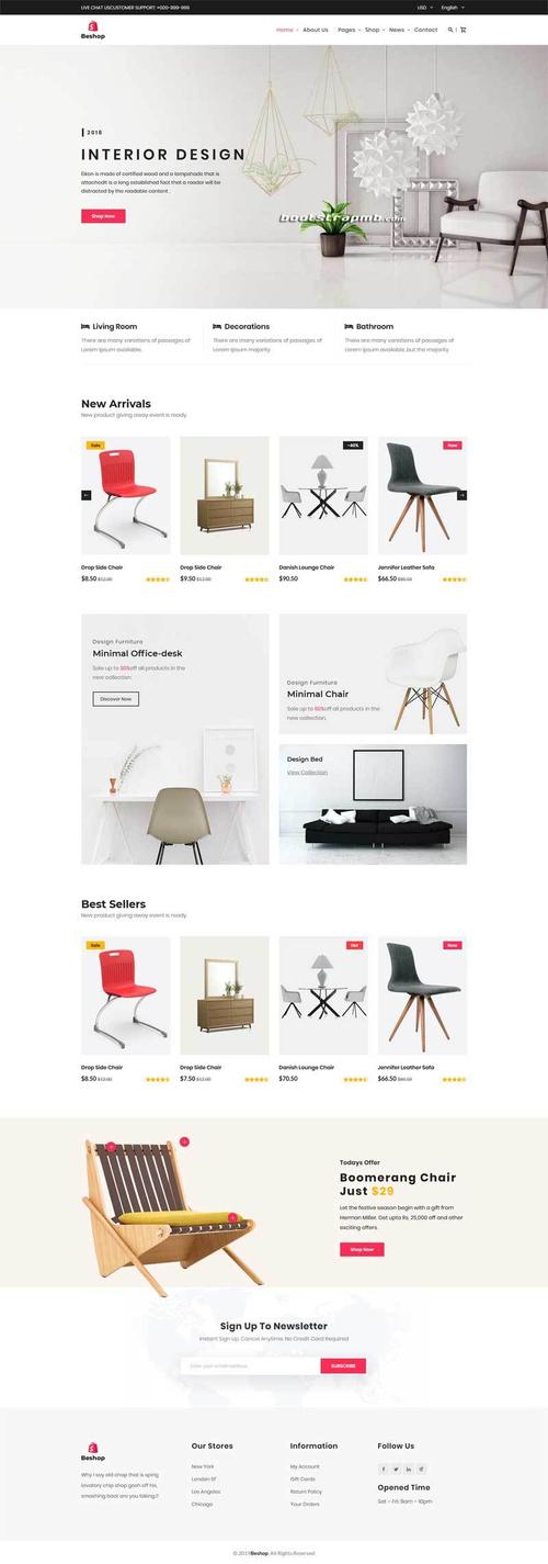 html5在线家具销售电商网站模板